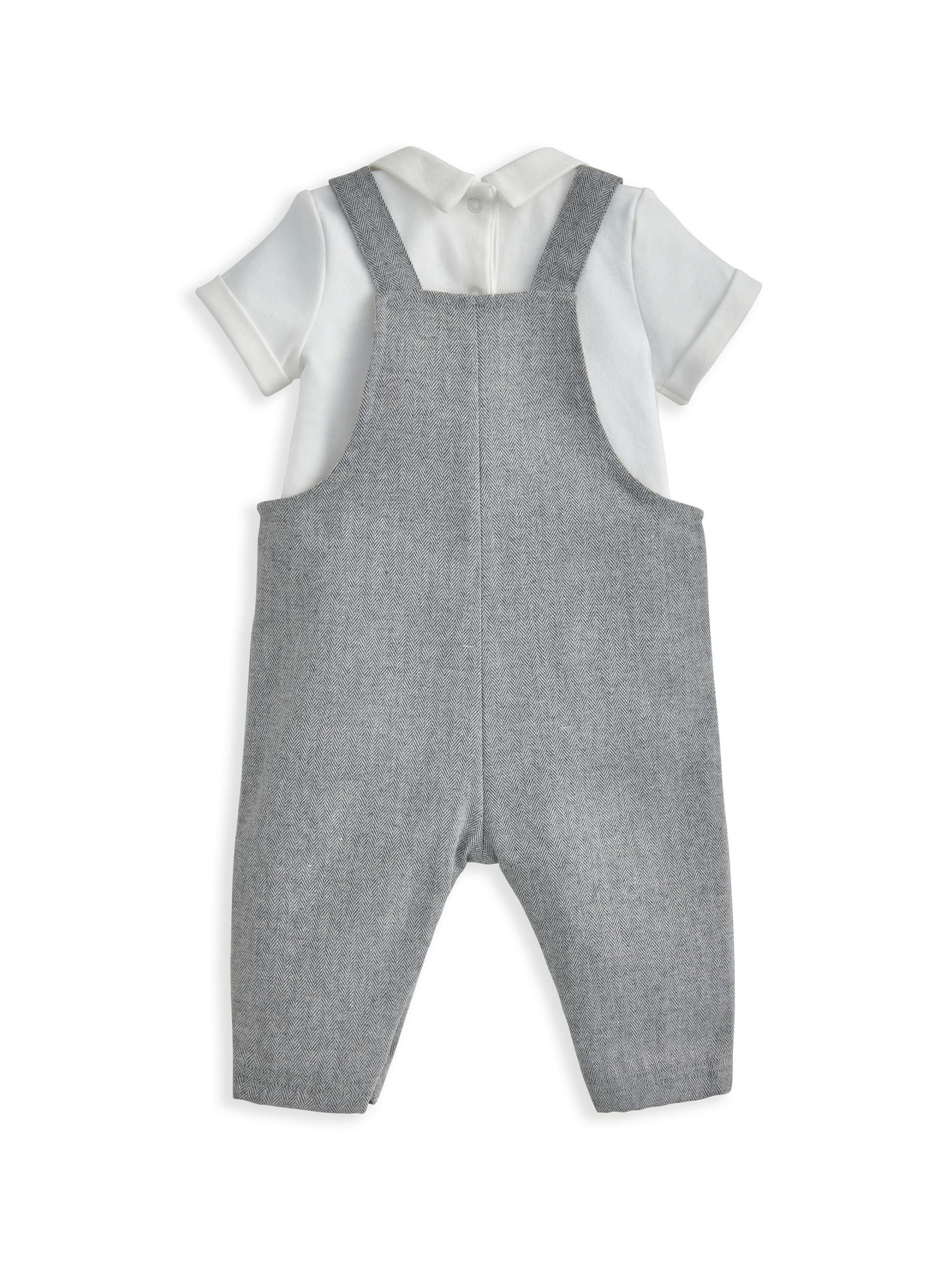 Bodysuit & Dungaree Baby Gift Set with Socks & Bear Comforter image number 5